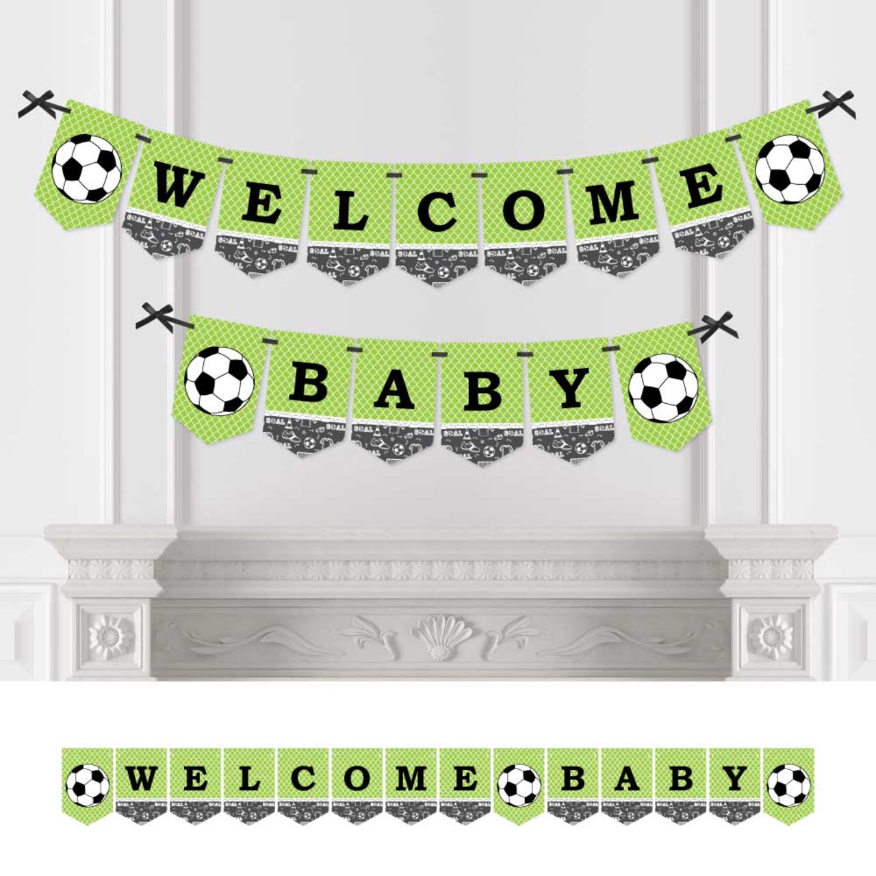 Big Dot of Happiness Goaaal - Soccer - Baby Shower Bunting Banner - Sports Party Decorations - Welcome Baby